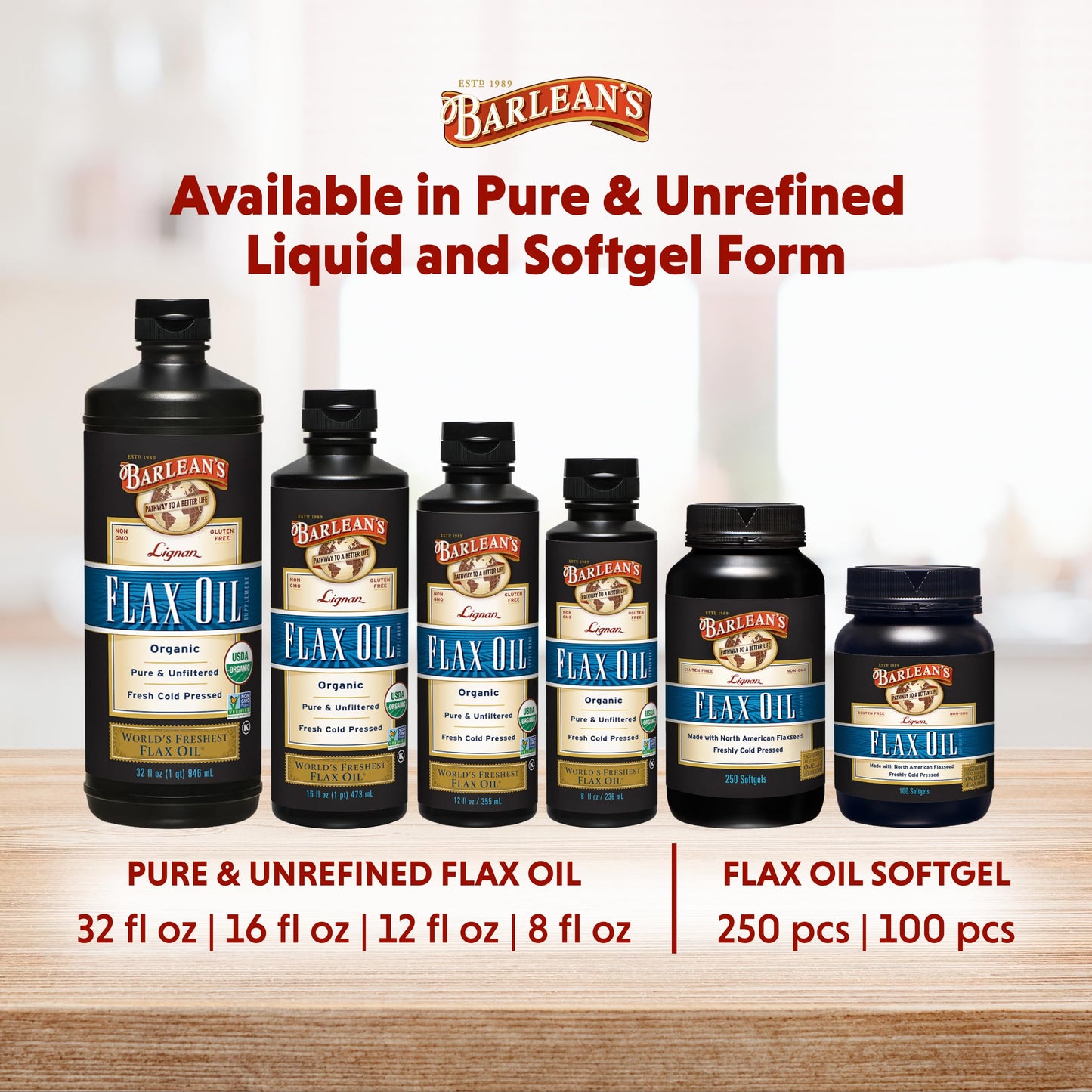 Barlean's Organic Lignan Flaxseed Oil - 16 oz, 7,230 mg ALA, Vegan & Gluten Free