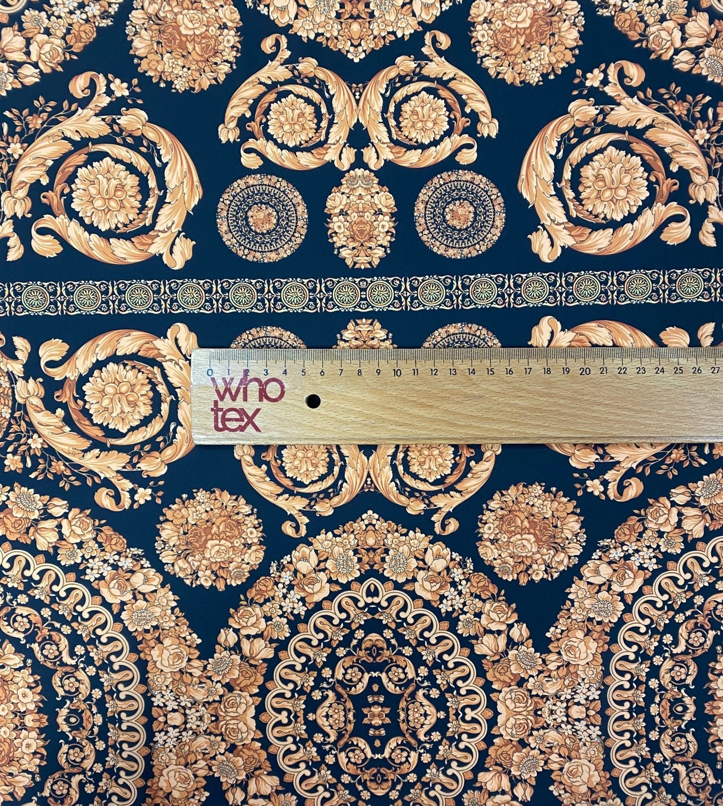 Baroque Black Gold Fabric by Metre