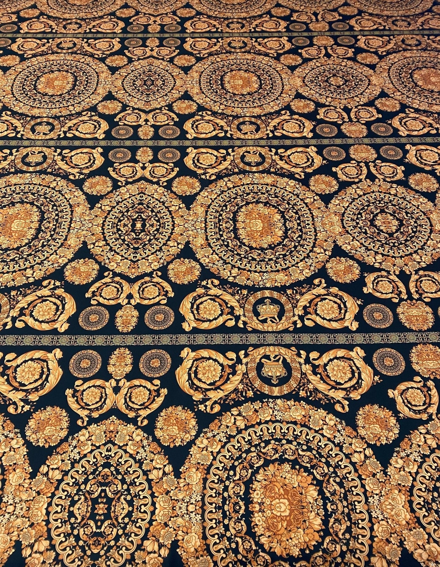 Baroque Black Gold Fabric by Metre