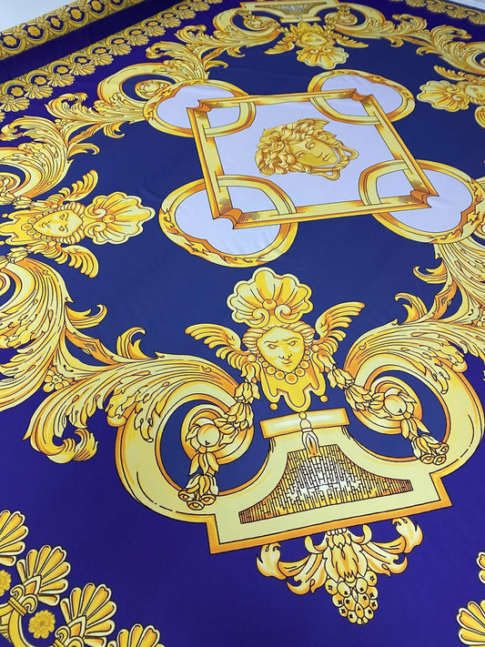 Baroque Gold Crepe Fabric by the Metre – Luxury & Elegant