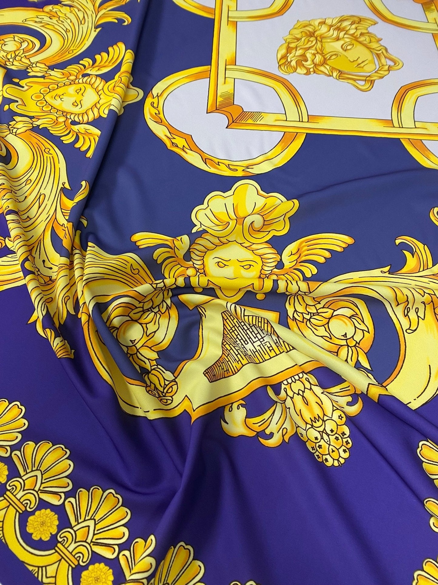 Baroque Gold Crepe Fabric by the Metre – Luxury & Elegant