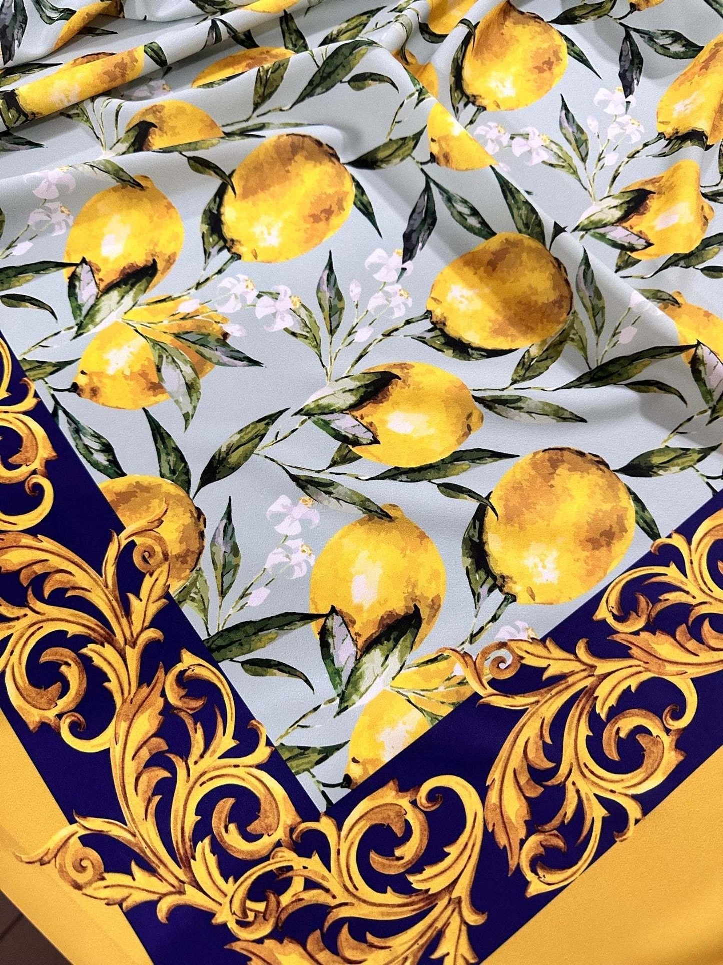 Baroque Lemon Fabric – Multiple Fabric Options, Sold by Metre
