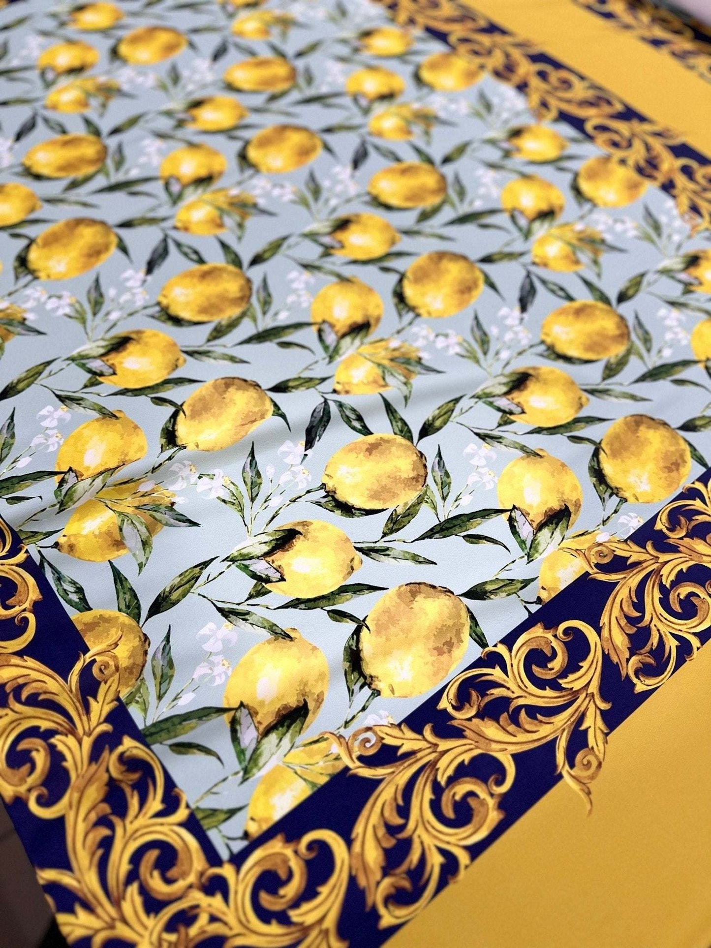 Baroque Lemon Fabric – Multiple Fabric Options, Sold by Metre