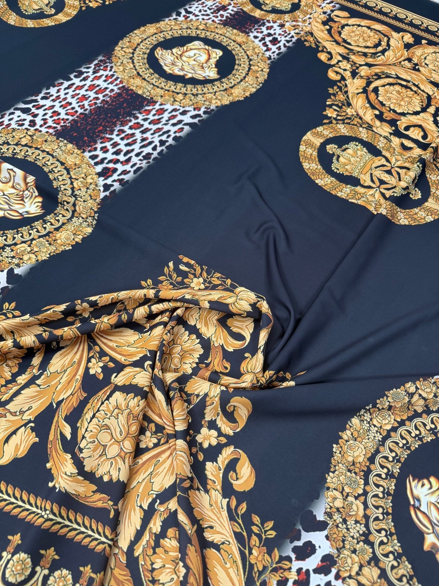 Baroque Leopard Fabric Sold by the Metre