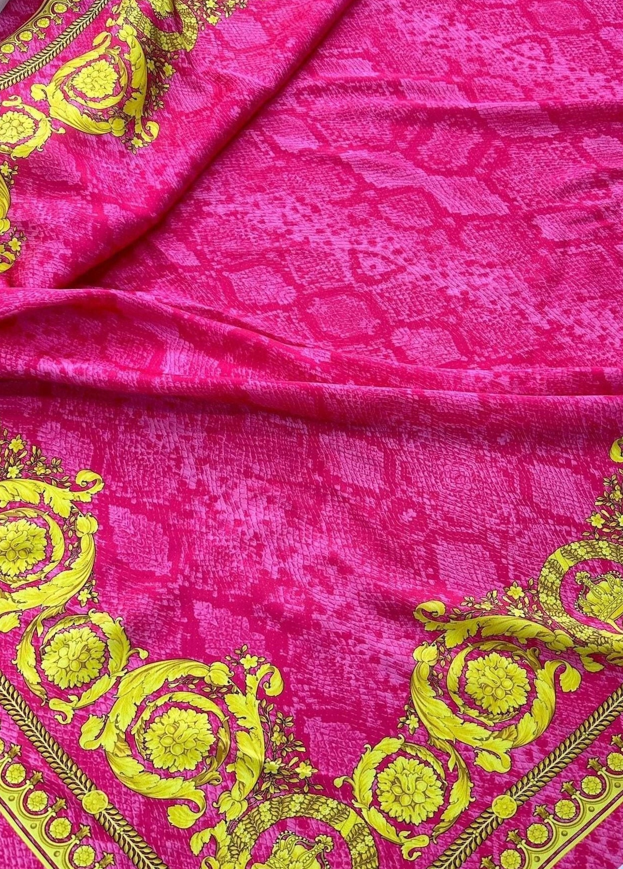 Baroque Pink Panel Fabric by the Metre