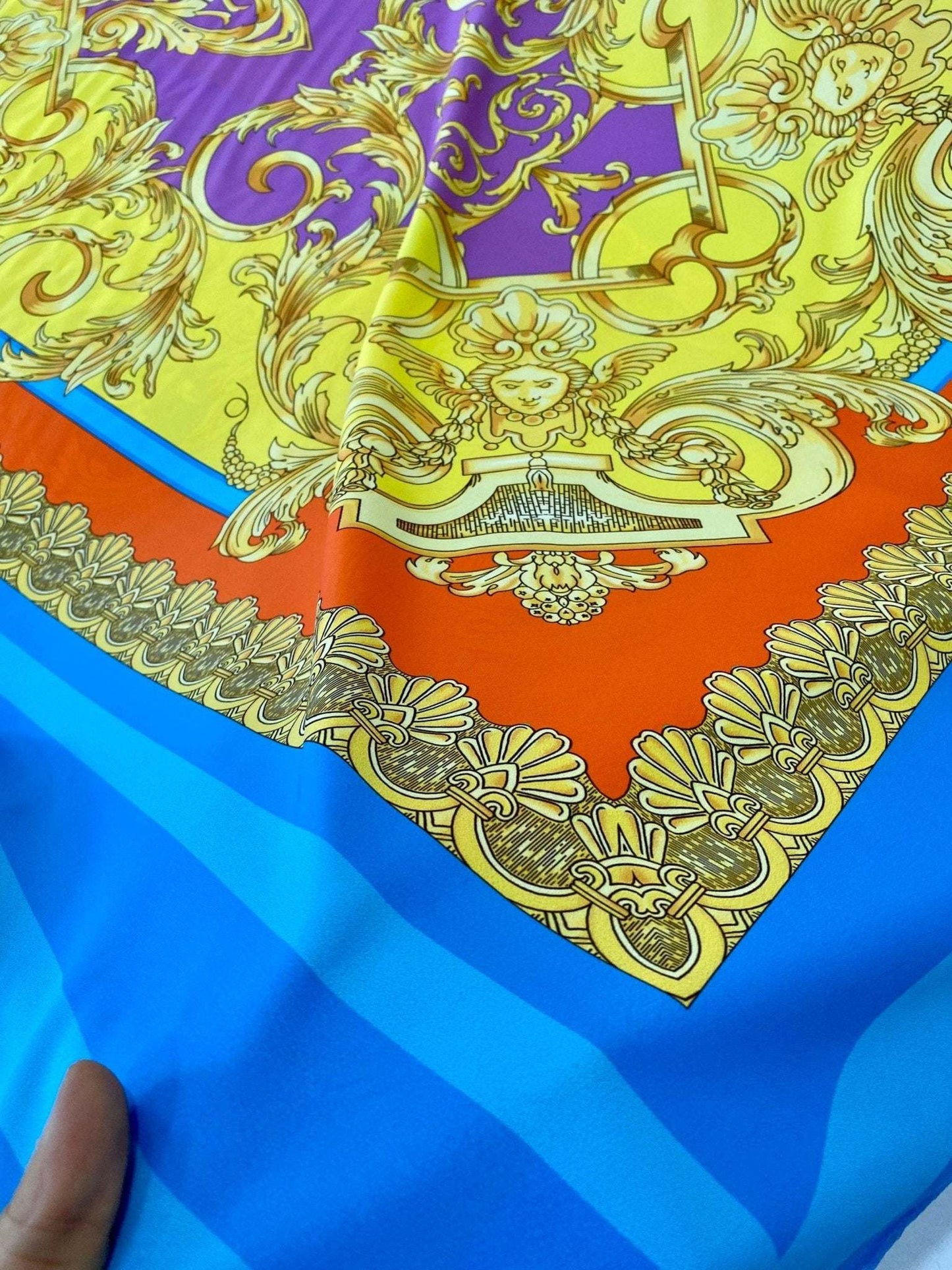 Baroque Pattern Silky Crepe Fabric Sold by Metre
