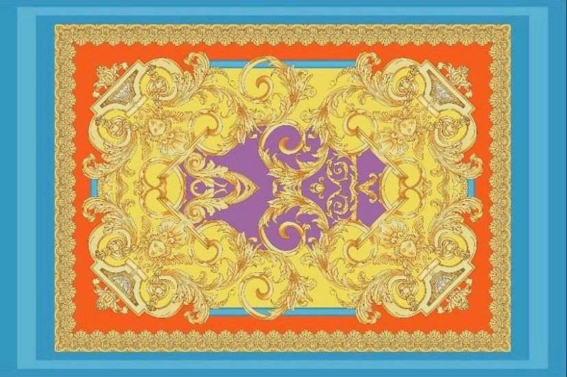 Baroque Pattern Silky Crepe Fabric Sold by Metre