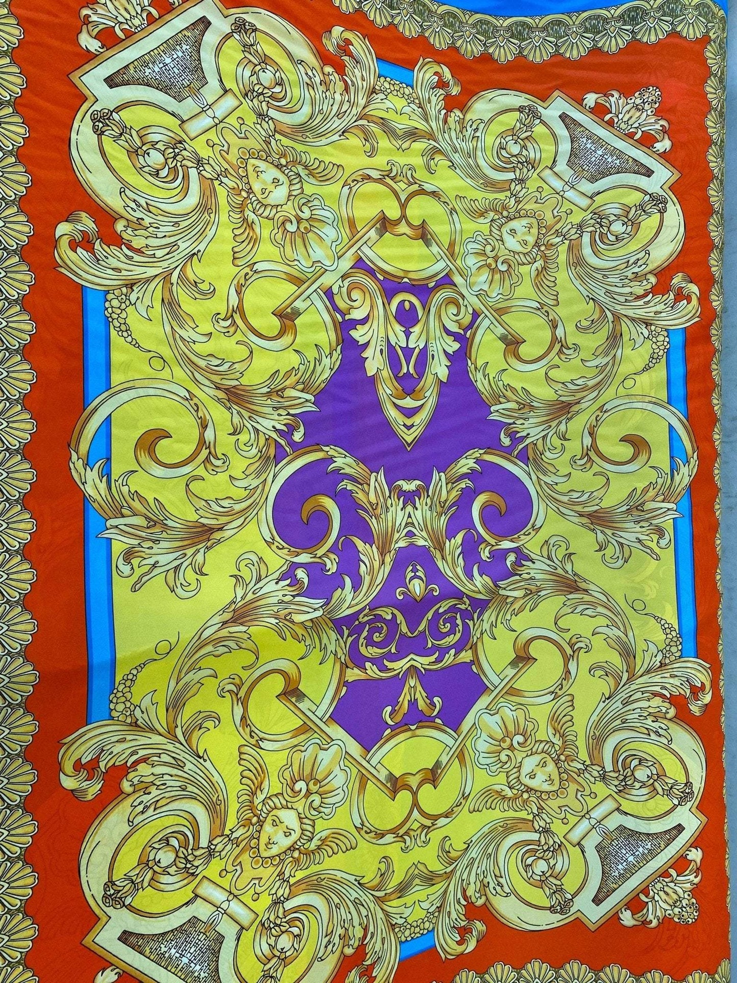 Baroque Pattern Silky Crepe Fabric Sold by Metre