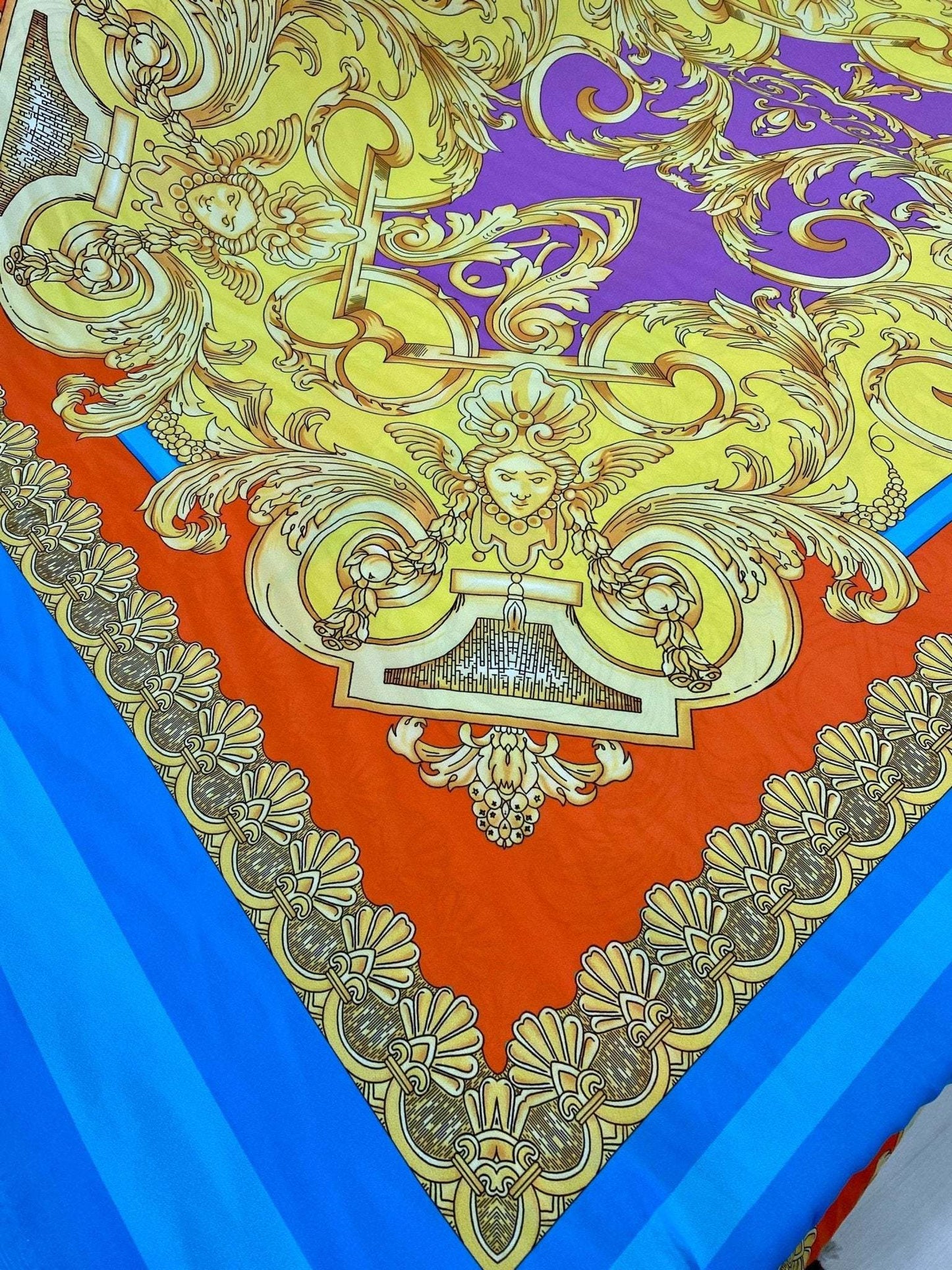 Baroque Pattern Silky Crepe Fabric Sold by Metre