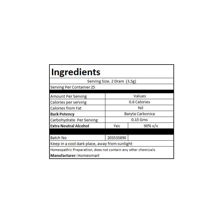Baryta Carbonica Homeopathy Pellets 30C Potency – Pack of 3 | homeomart.com