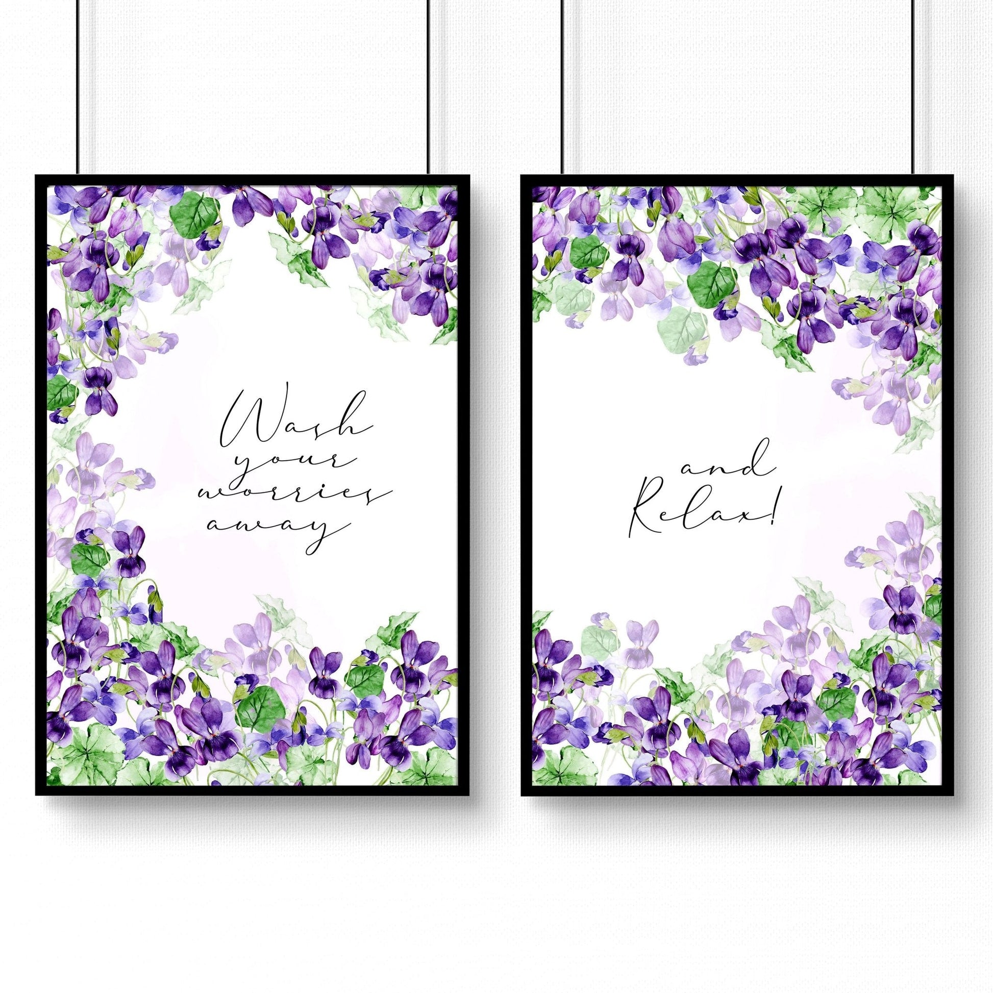 Bath pictures for wall | set of 2 Shabby Chic  wall art prints