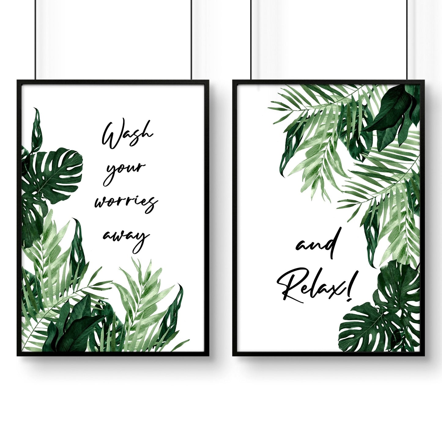 Art in bathroom | Set of 2 wall art prints