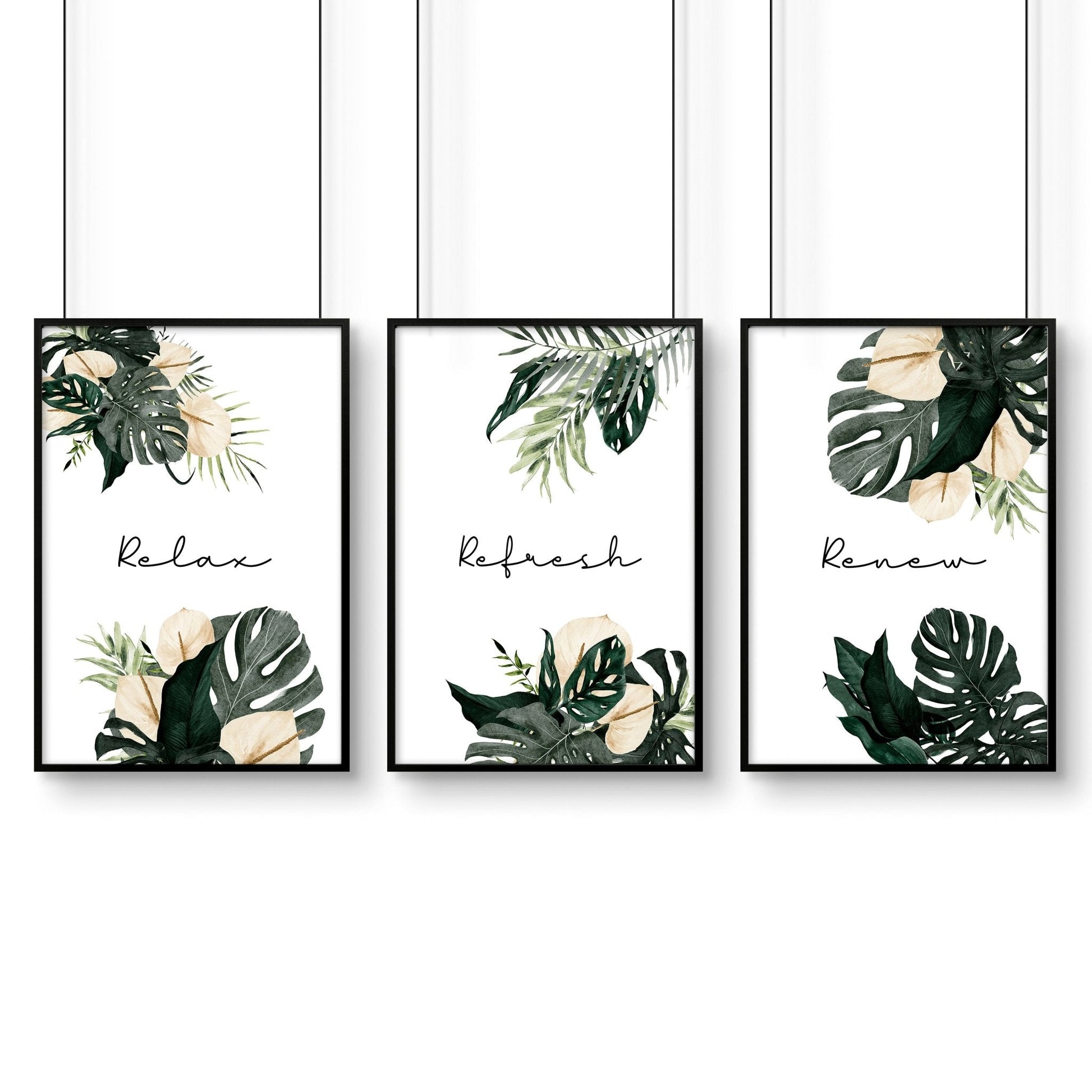 Art prints for the bathroom | set of 3 wall art prints