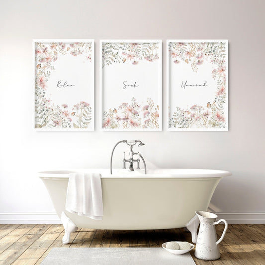 Bathroom Decor On Wall | Set of 3 wall art prints