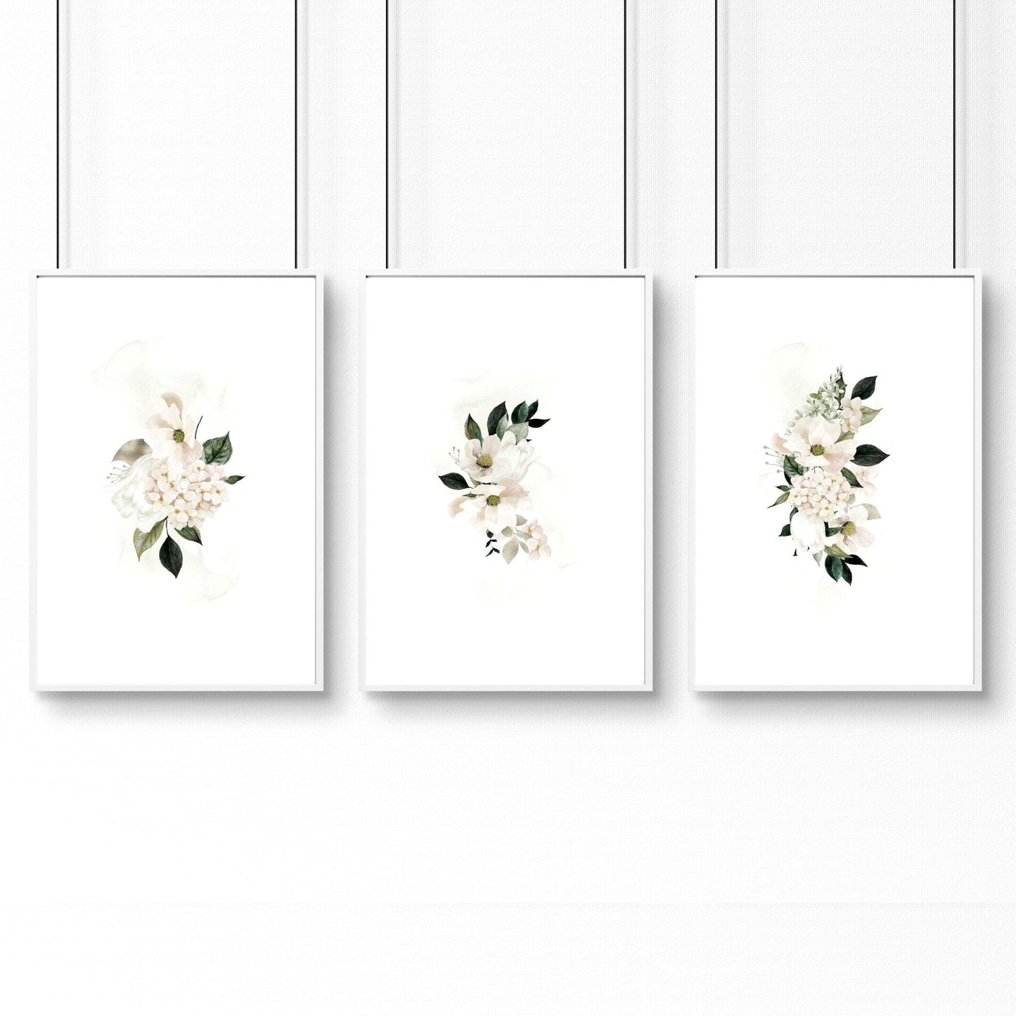Bathroom framed pictures | set of 3 Shabby Chic wall art