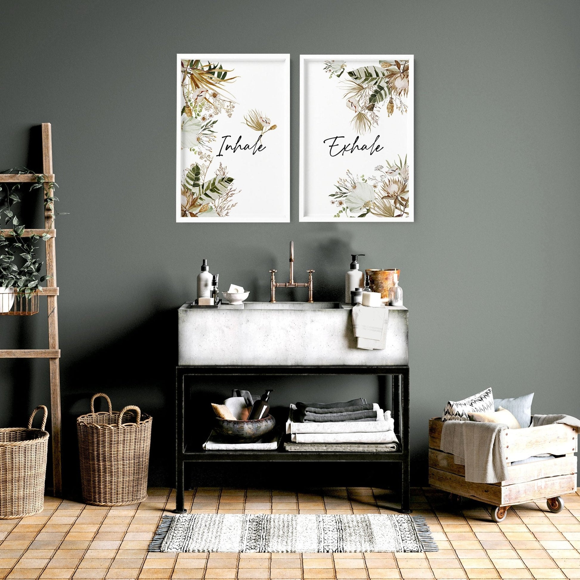Bathroom pictures for walls | Set of 2 prints