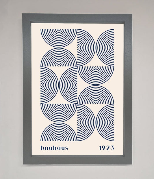 Bauhaus Print 1923 Navy Abstract Framed Poster