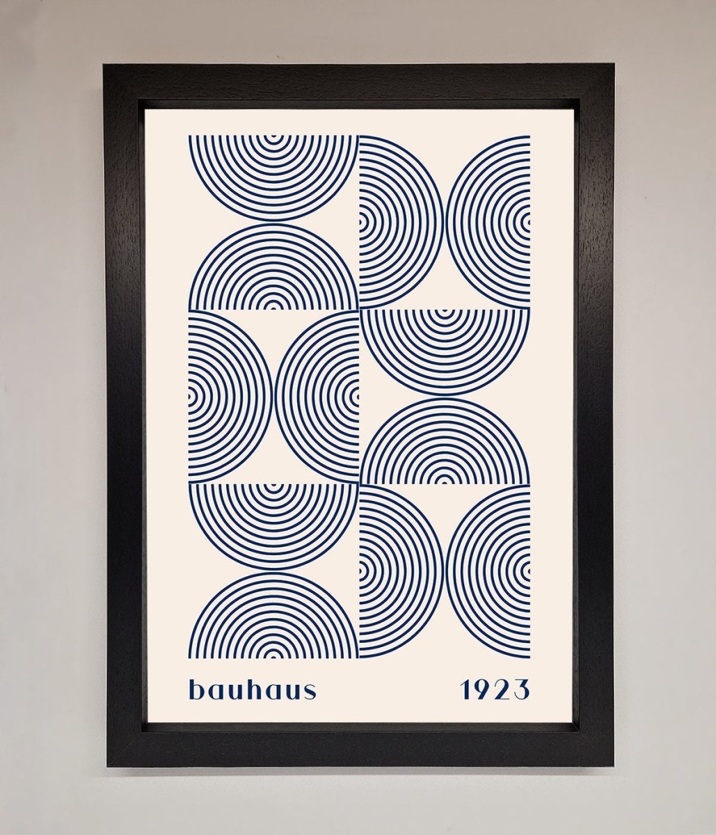 Bauhaus Print 1923 Navy Abstract Framed Poster