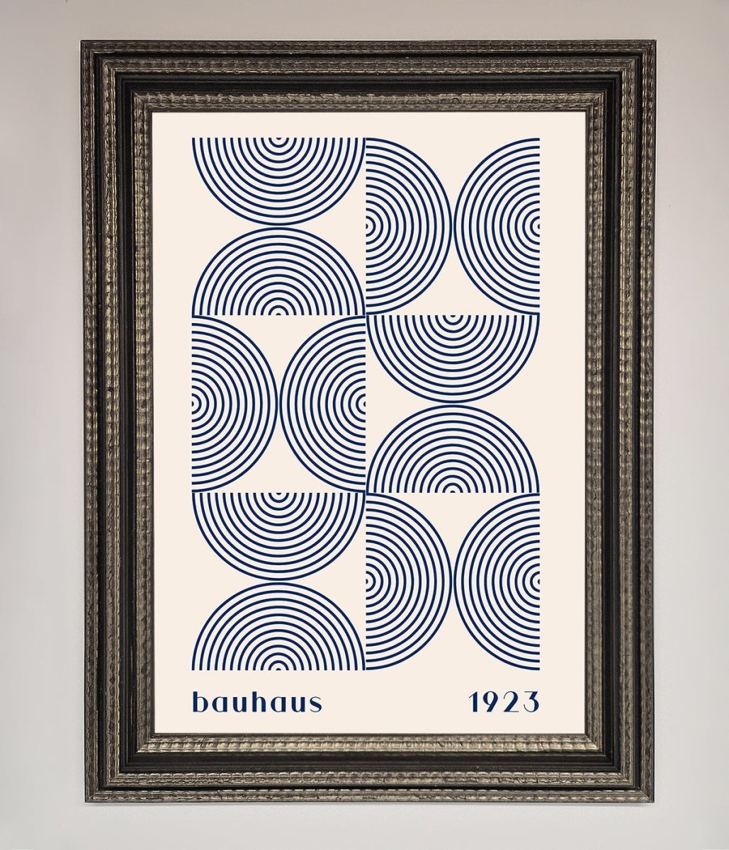 Bauhaus Print 1923 Navy Abstract Framed Poster