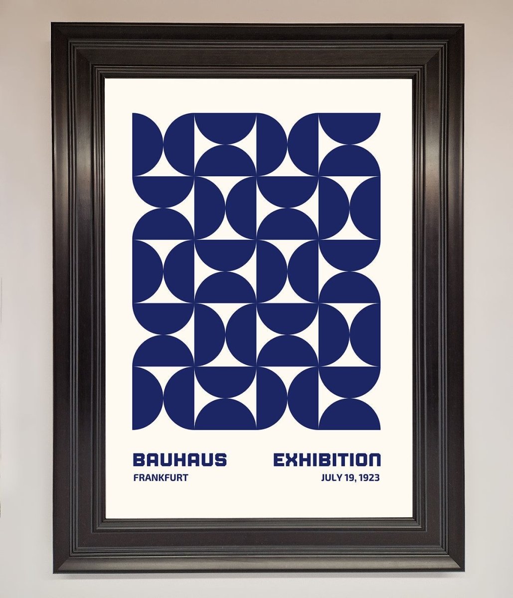 Bauhaus Print July 1923 Navy Blue Abstract Framed Wall Art