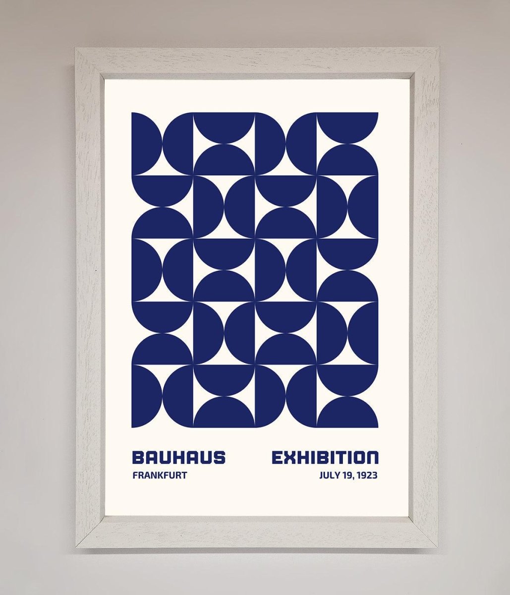 Bauhaus Print July 1923 Navy Blue Abstract Framed Wall Art