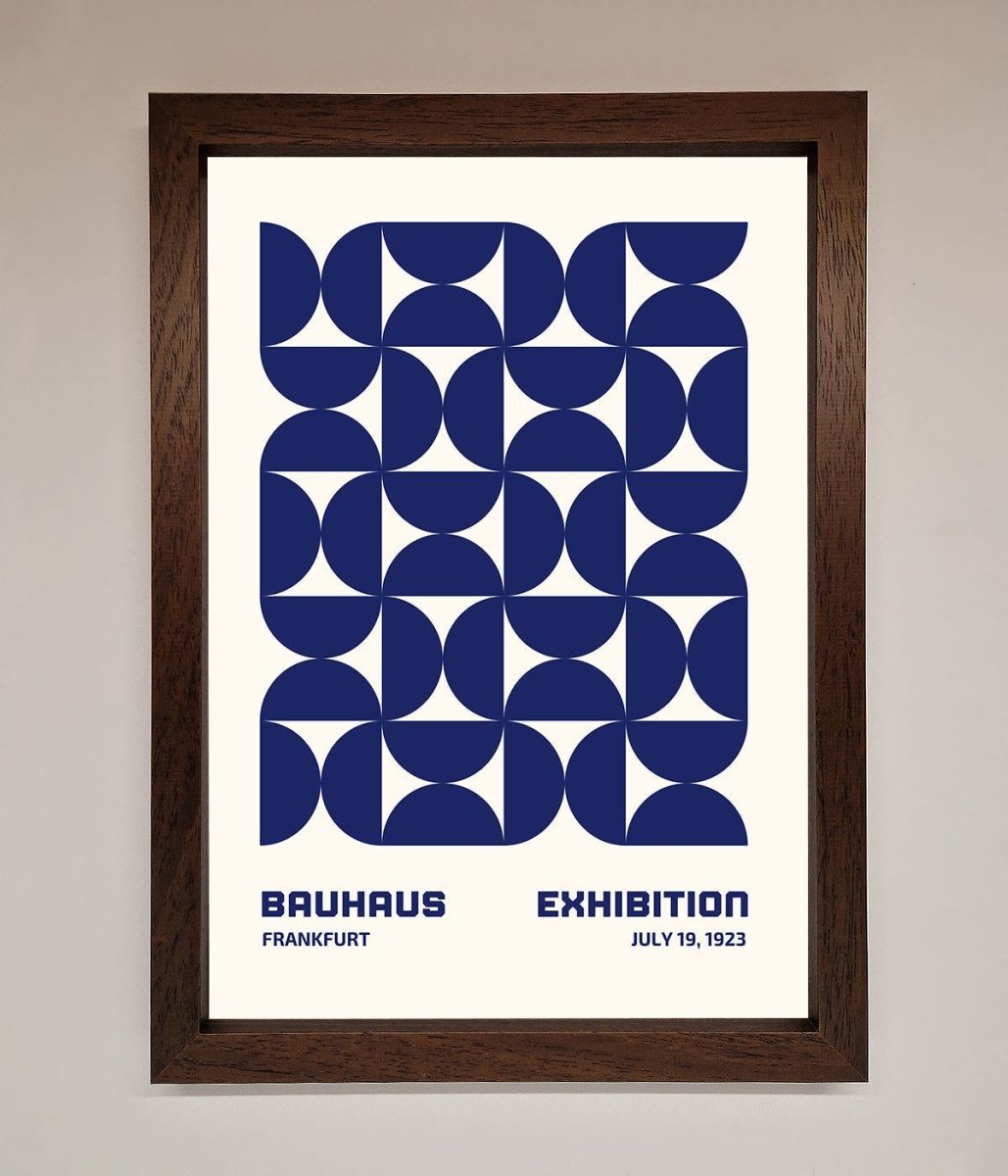 Bauhaus Print July 1923 Navy Blue Abstract Framed Wall Art