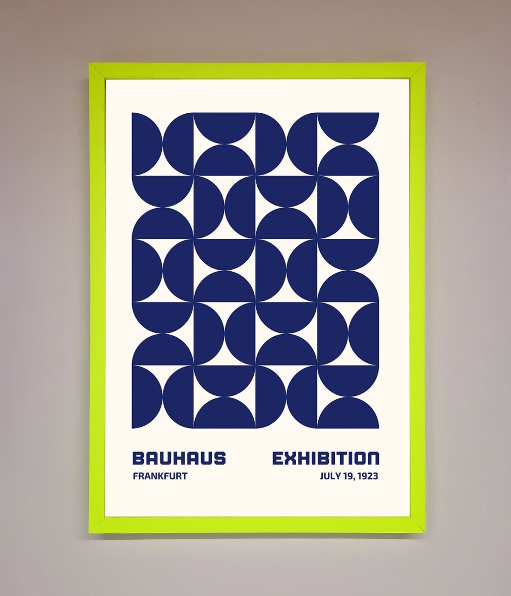 Bauhaus Print July 1923 Navy Blue Abstract Framed Wall Art