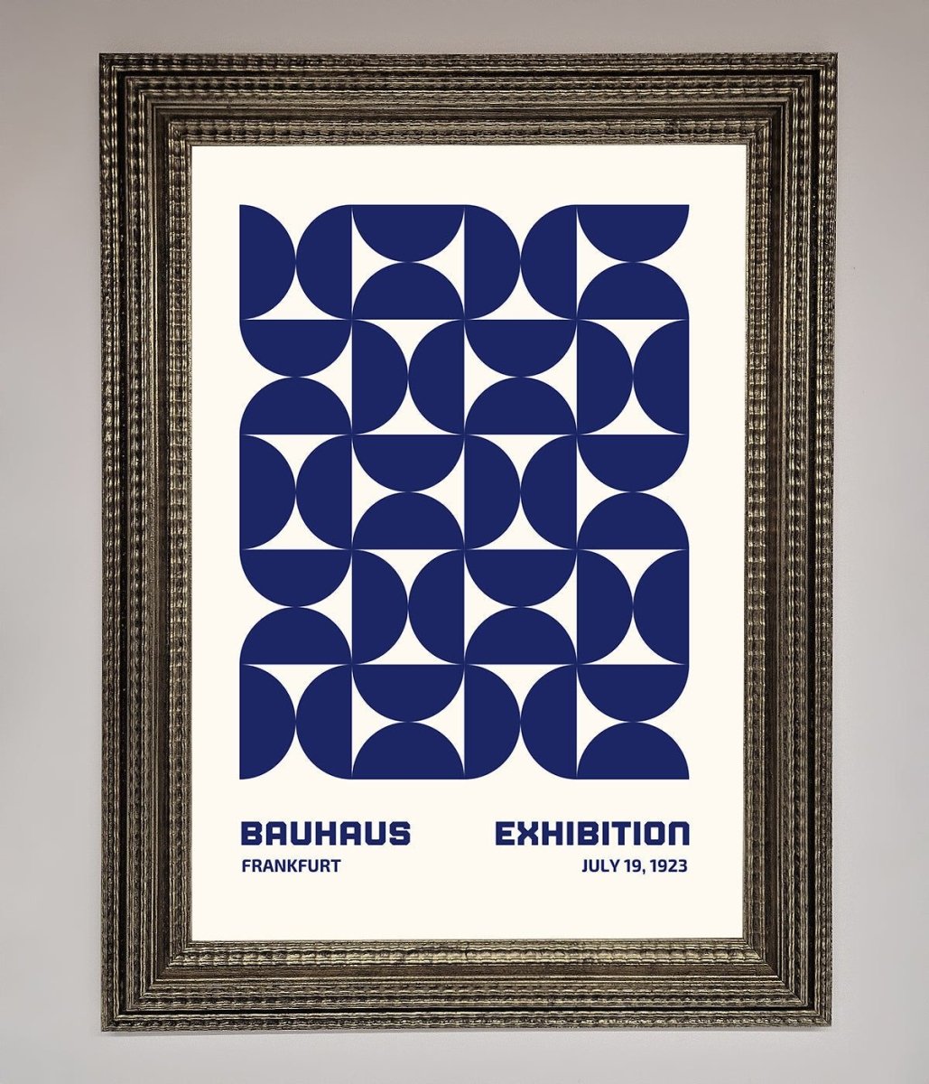 Bauhaus Print July 1923 Navy Blue Abstract Framed Wall Art