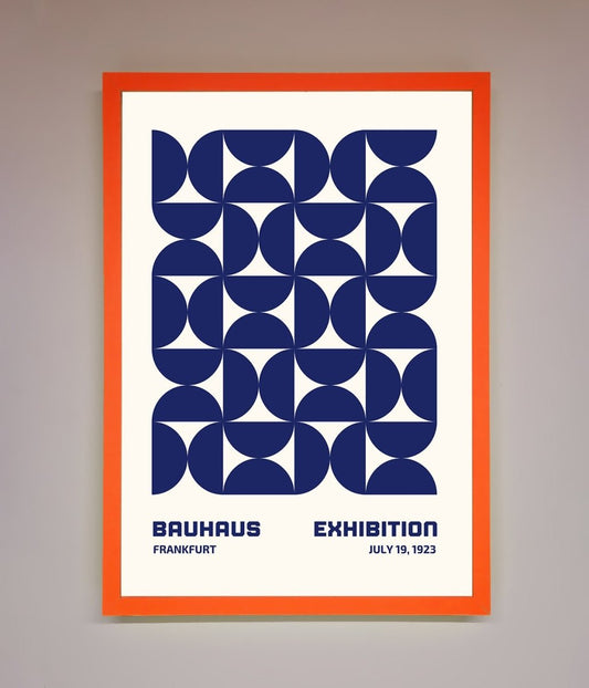 Bauhaus Print July 1923 Navy Blue Abstract Framed Wall Art