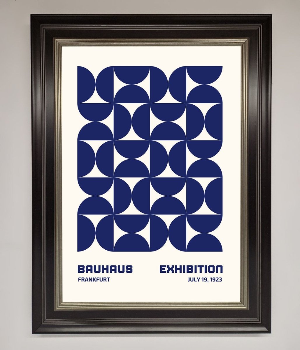Bauhaus Print July 1923 Navy Blue Abstract Framed Wall Art