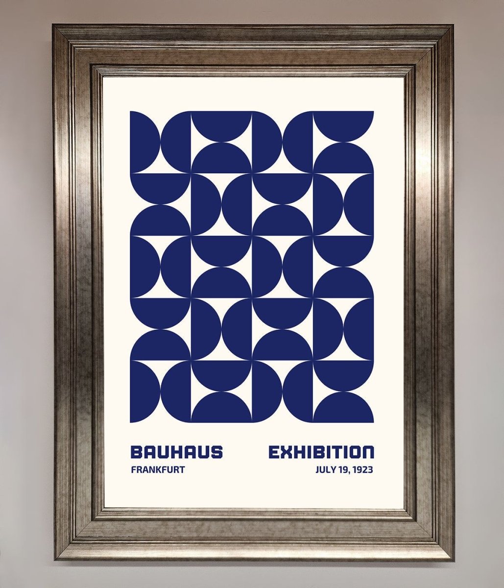 Bauhaus Print July 1923 Navy Blue Abstract Framed Wall Art