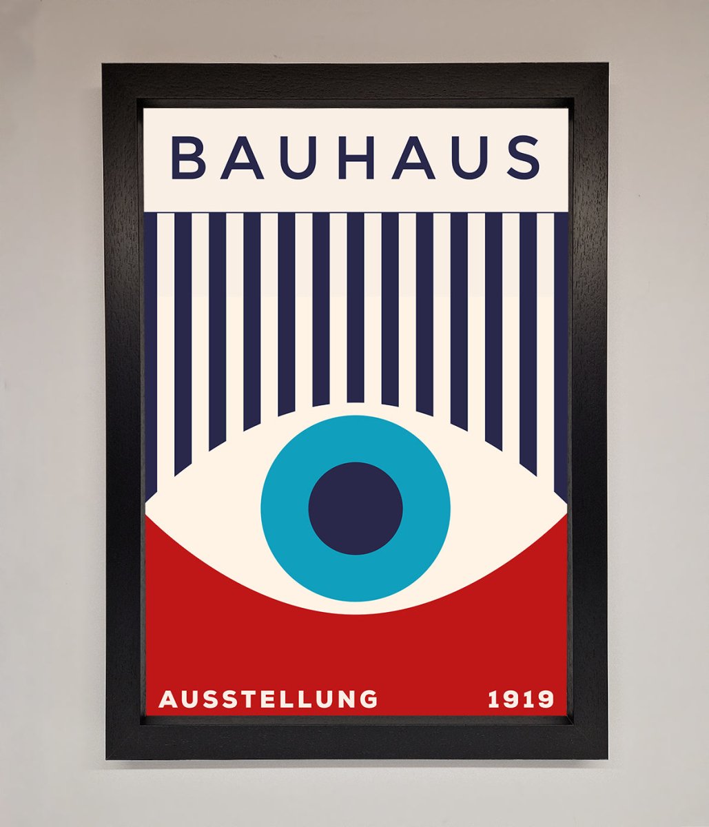 Bauhaus Red And Blue Eye Framed Wall Art
