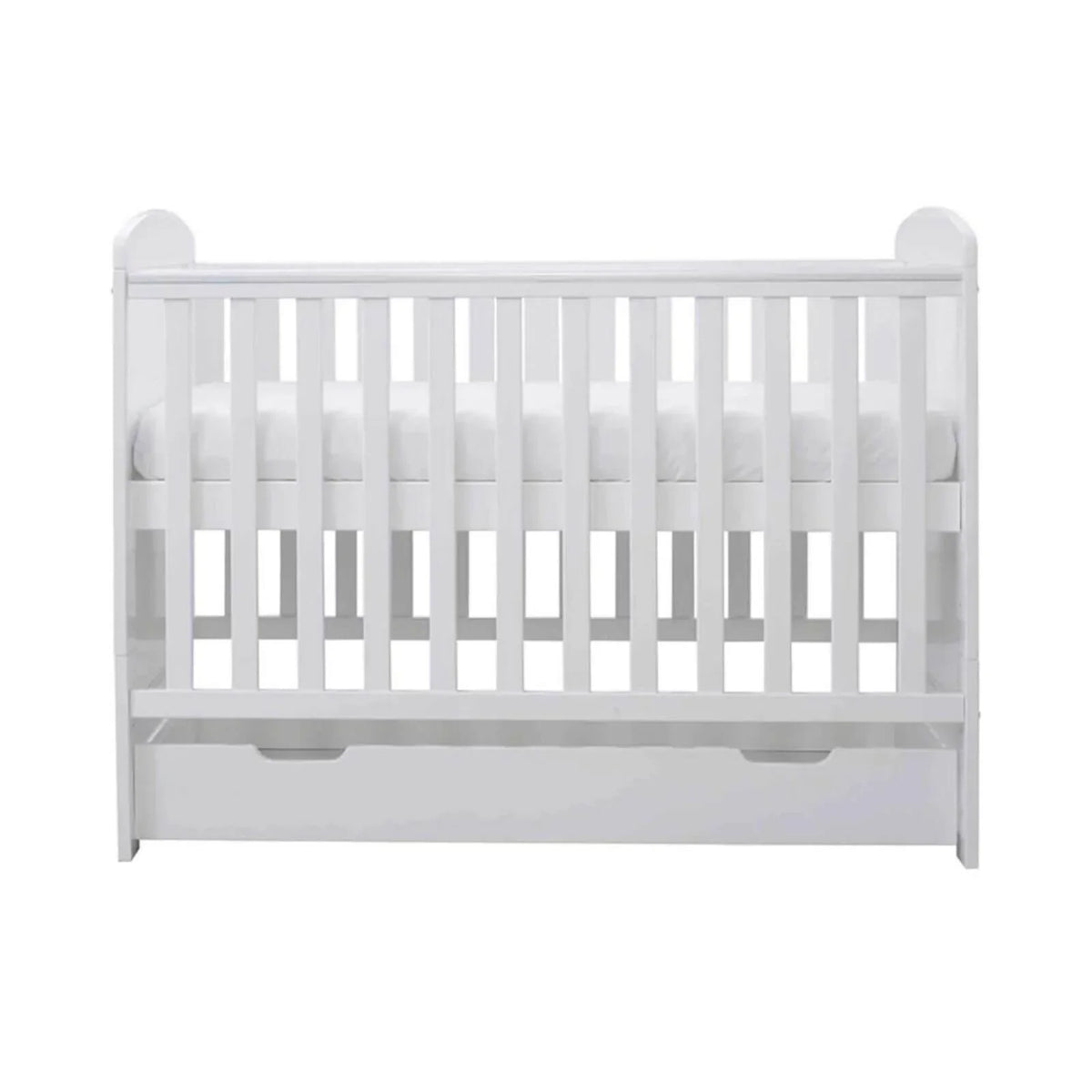 Ickle Bubba Coleby Mini Cot Bed & Under Drawer White - Premium Pocket Sprung Mattress