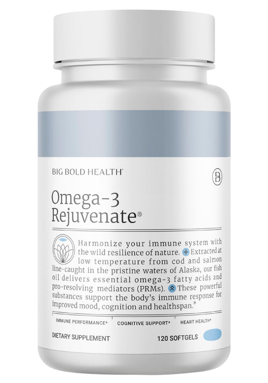 BIG BOLD HEALTH Omega-3 Rejuvenate – Wild Alaskan Fish Oil with PRMs (EPA, DHA, DPA) & Vitamins A & D (120 Softgels)