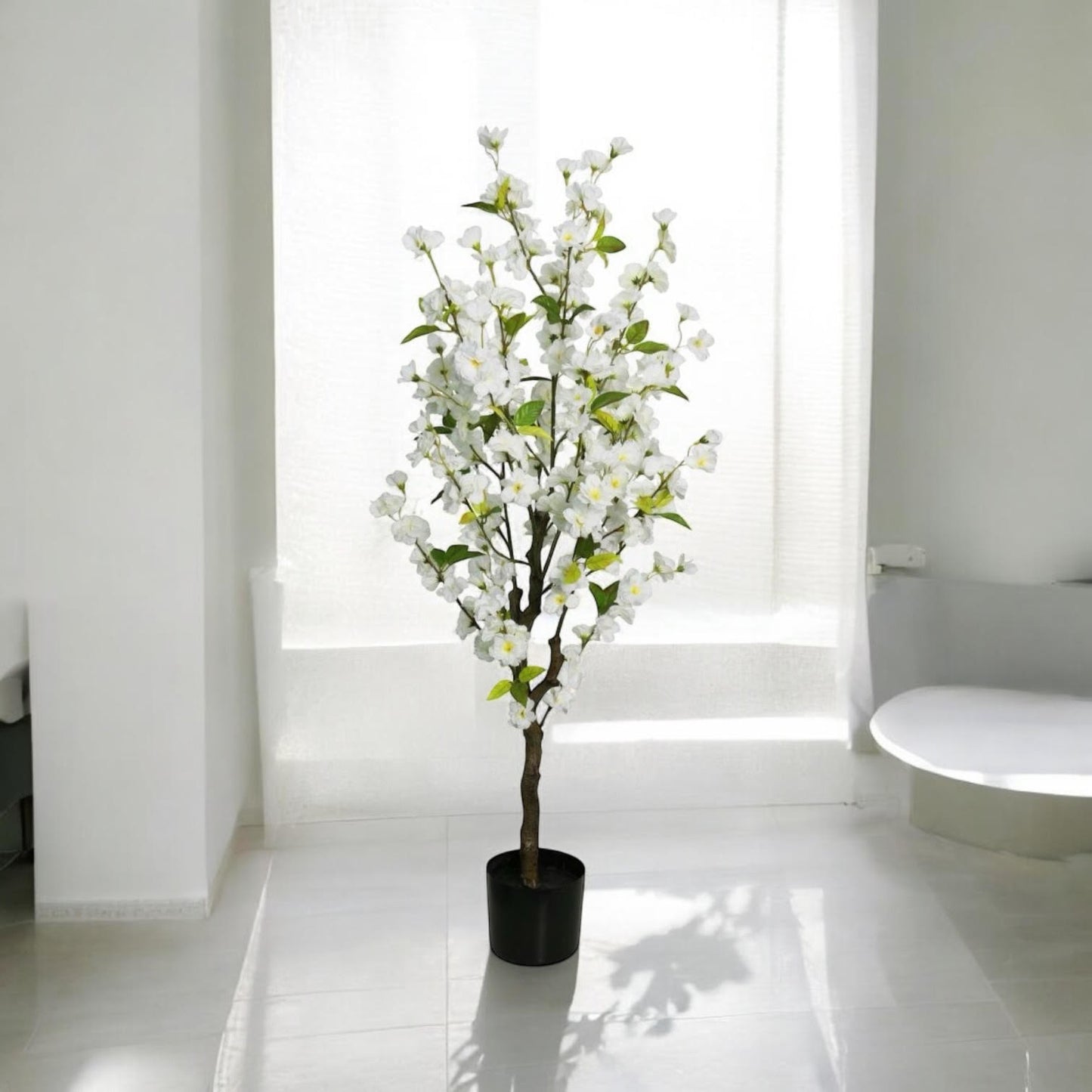 120CM ARTIFICIAL CHERRY TREE (WHITE)