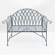 MSL 125CM ANTIQUE GREY METAL BENCH Grey