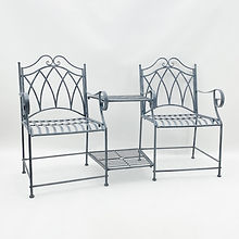 MSL 160CM ANTIQUE GREY METAL BENCH Grey
