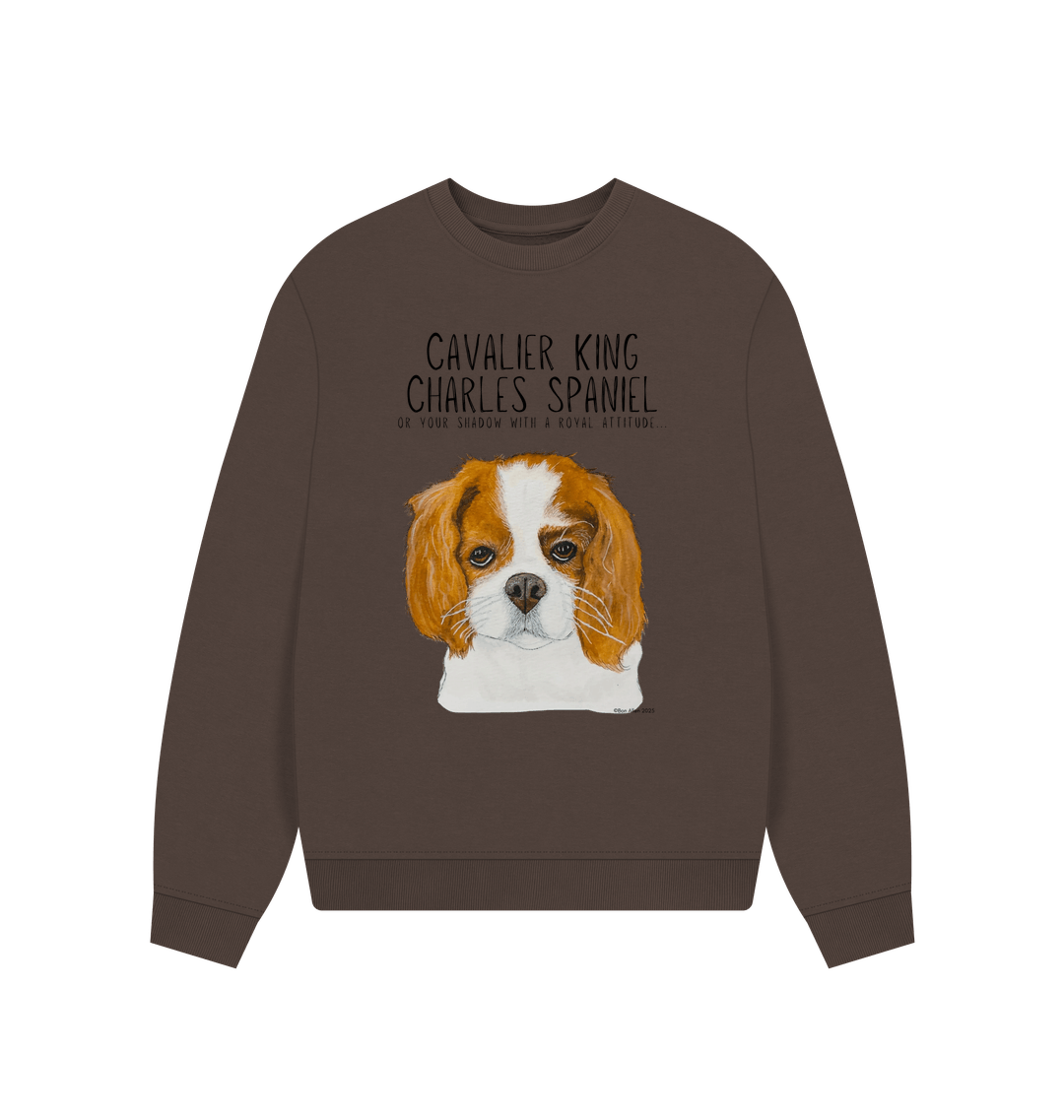 Oversized & Overruled: Eco-Luxe Sweatshirt with Cavalier Queen Energy