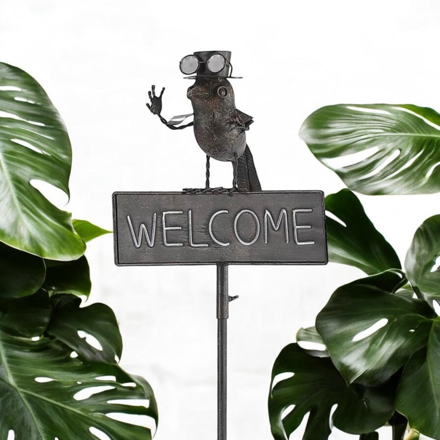 53" METAL BIRD WELCOME GARDEN STAKE