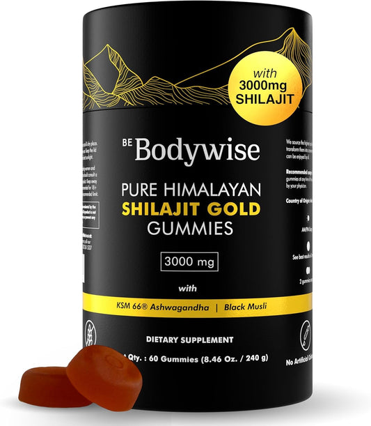Be Bodywise Himalayan Shilajit Gummies Gold – Lab Tested, Sugar Free