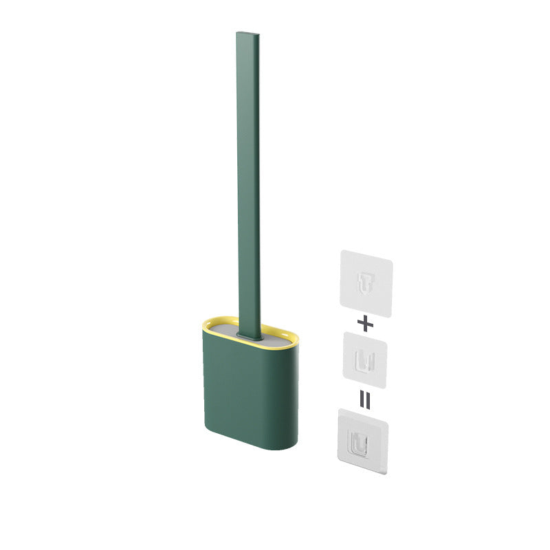 Creative Wall-Mounted Soft Brush With Cover For Toilet Washing