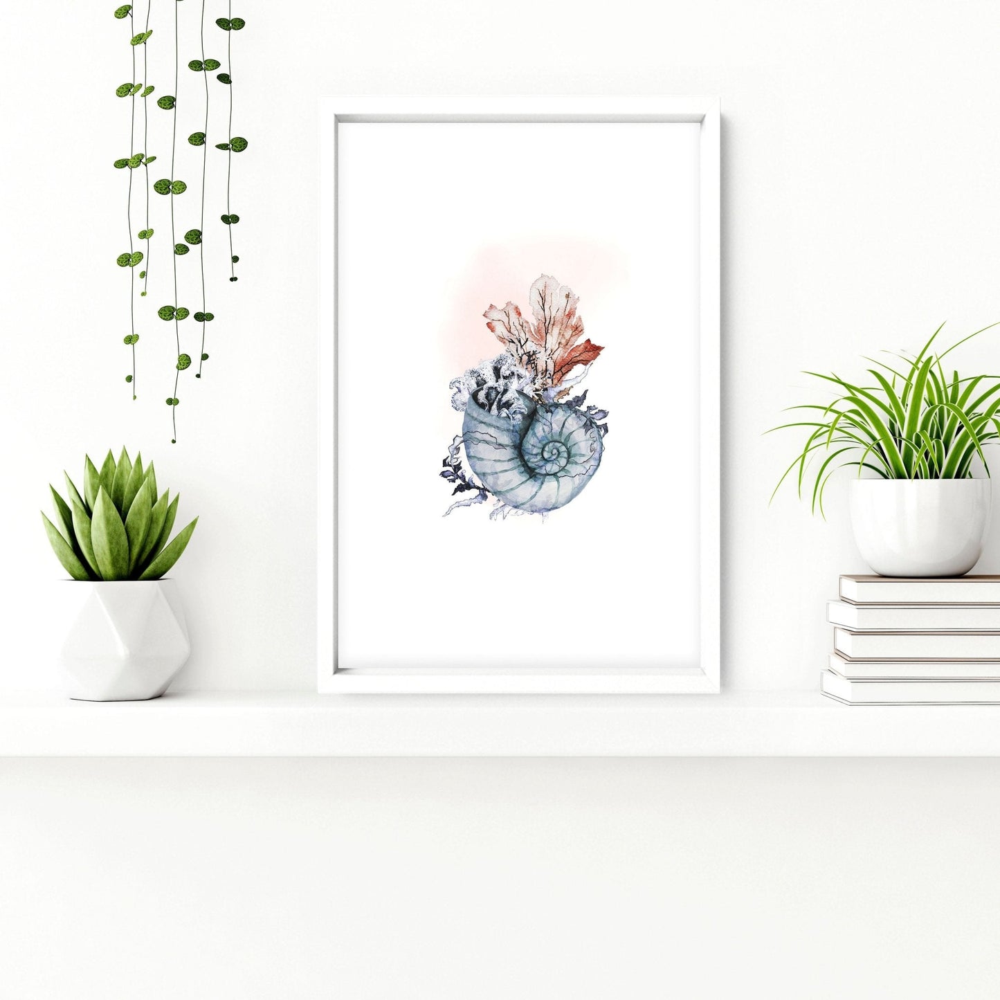 Beach theme bathroom decor | set of 3 wall art prints