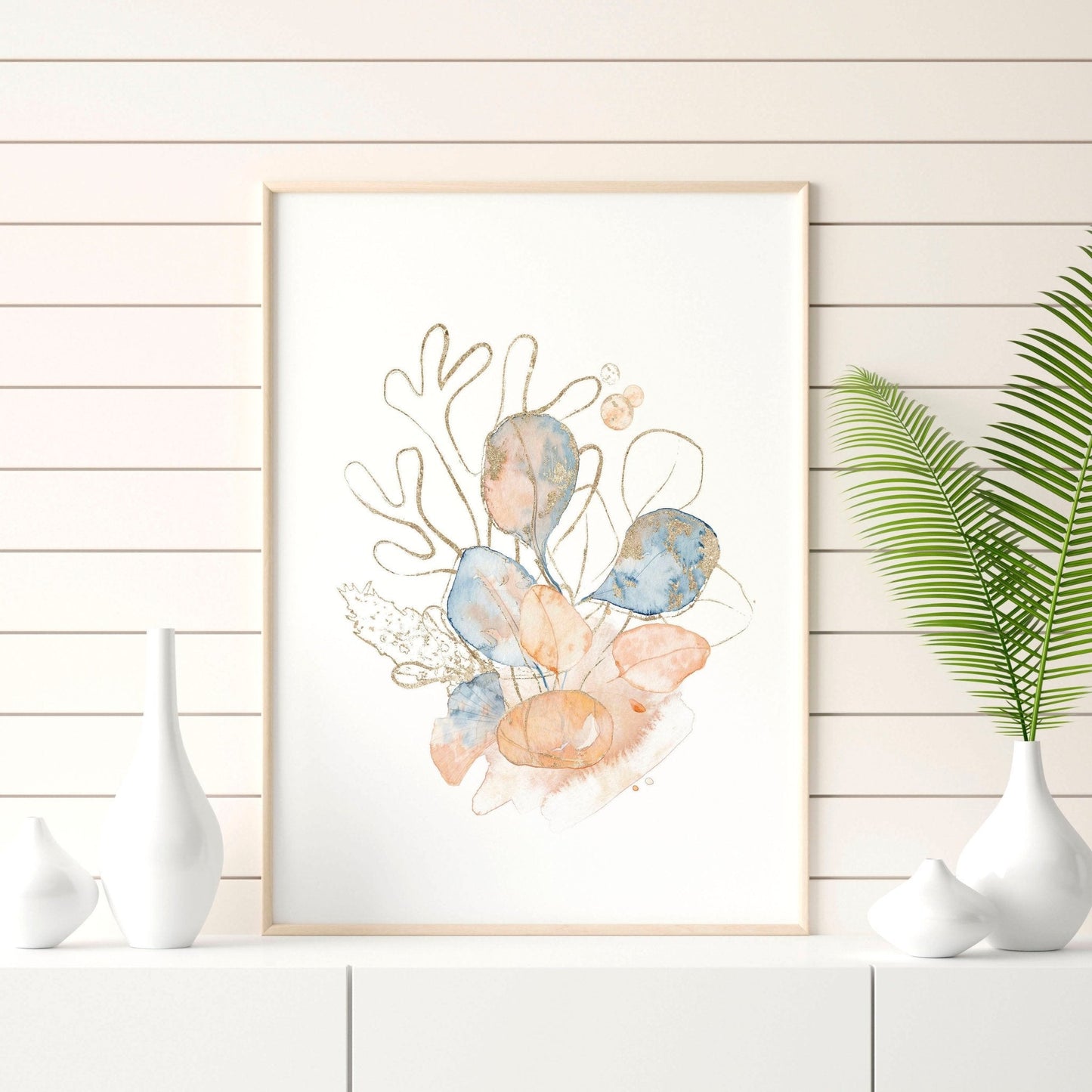 Beach theme decor wall art | Set of 3 wall art prints
