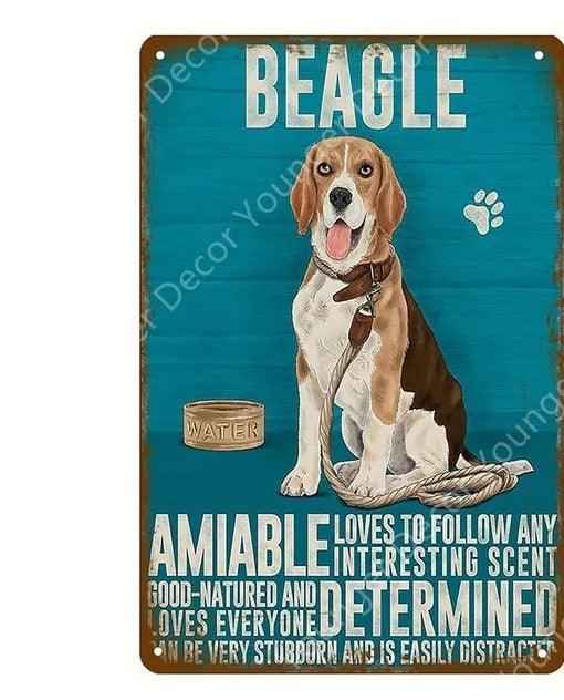 Beagle Dog Tin Sign