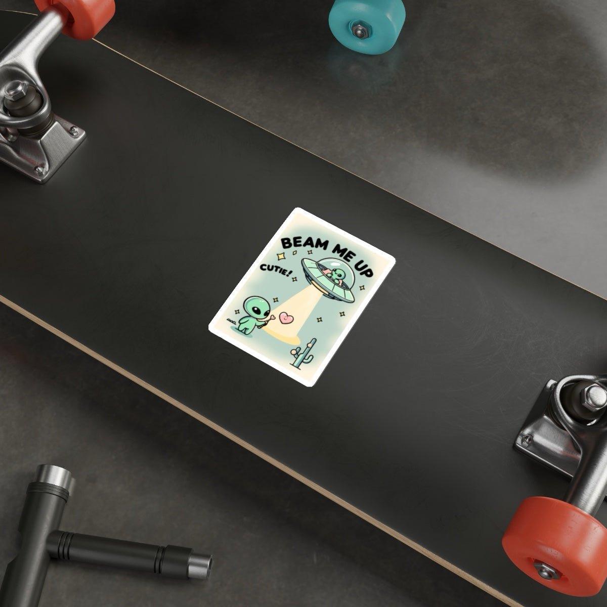 Beam Me Up, Cutie – Waterproof Alien Vinyl Sticker