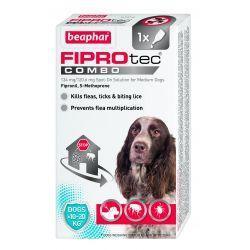 Beaphar FIPROtec COMBO Spot On for Medium Dogs 6 Months - Case of 4