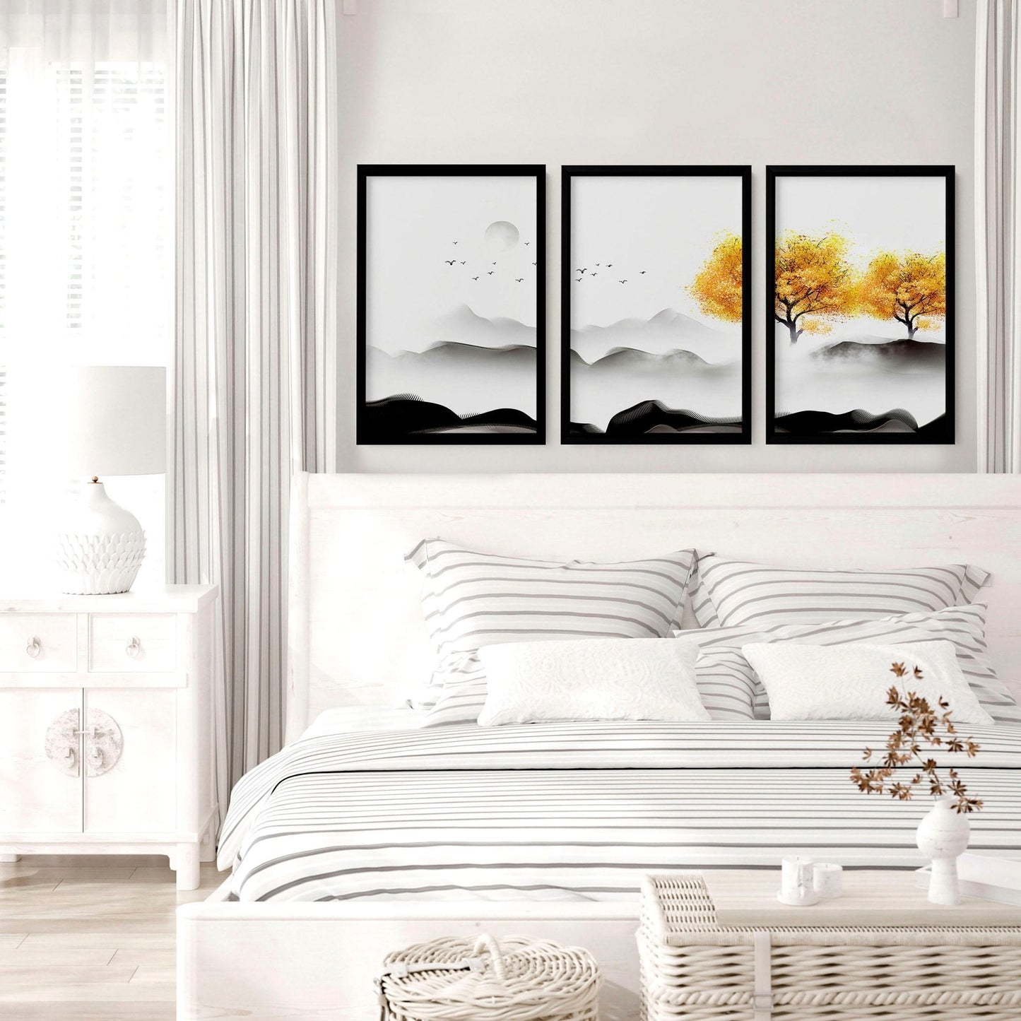 Japanese interior decor | set of 3 wall art prints for bedroom
