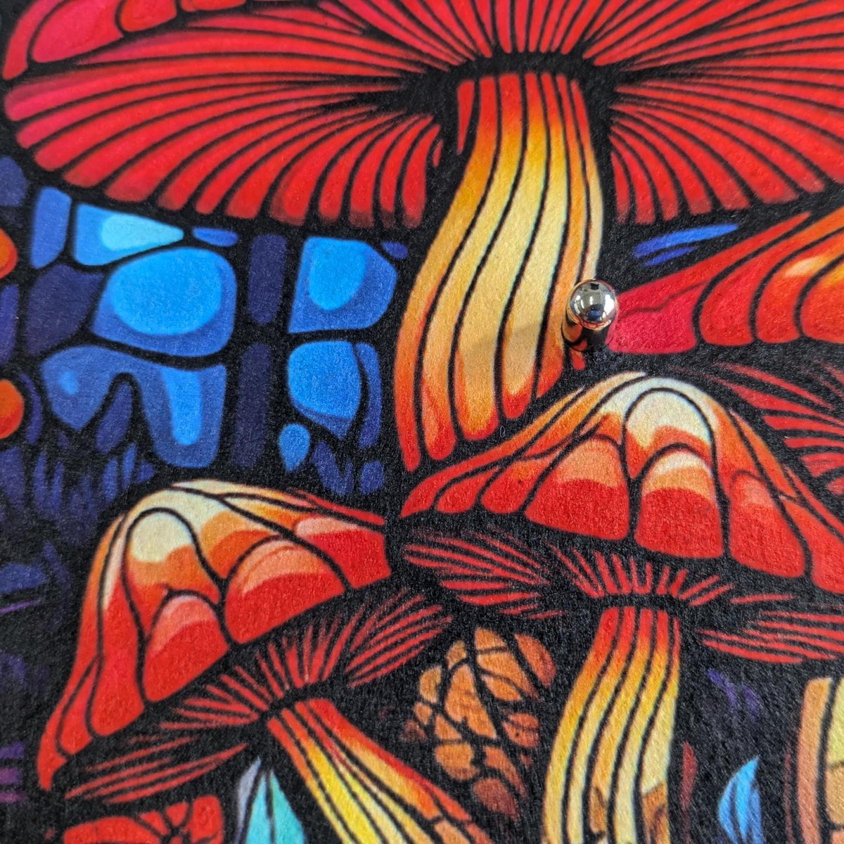 Stain Glass Effect Magic Mushrooms Slip Mat for turntable