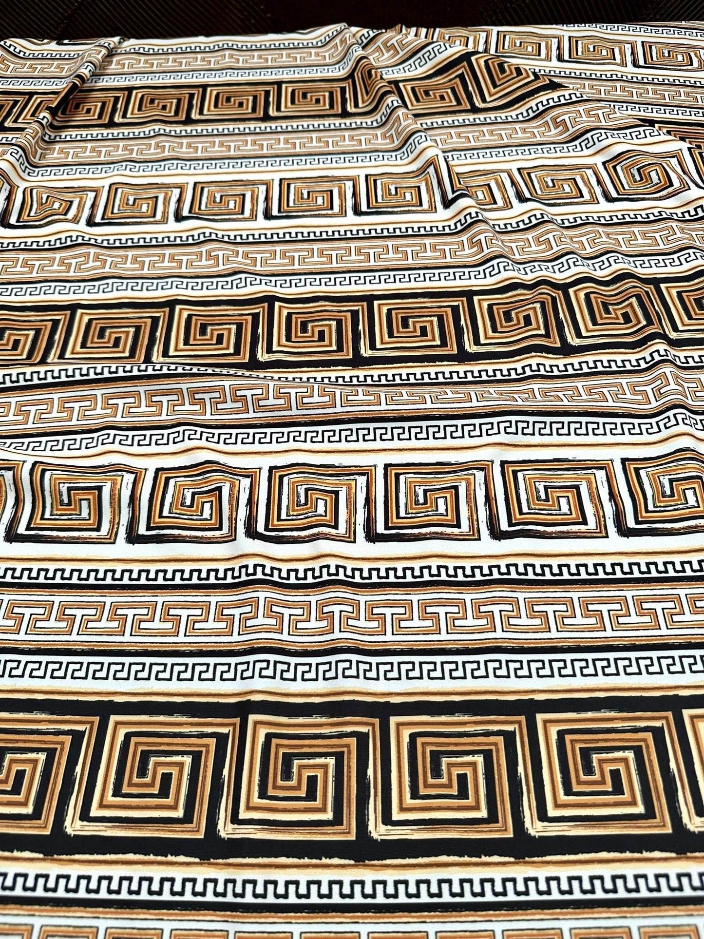 Beige Brown Silky Crepe Fabric by Metre