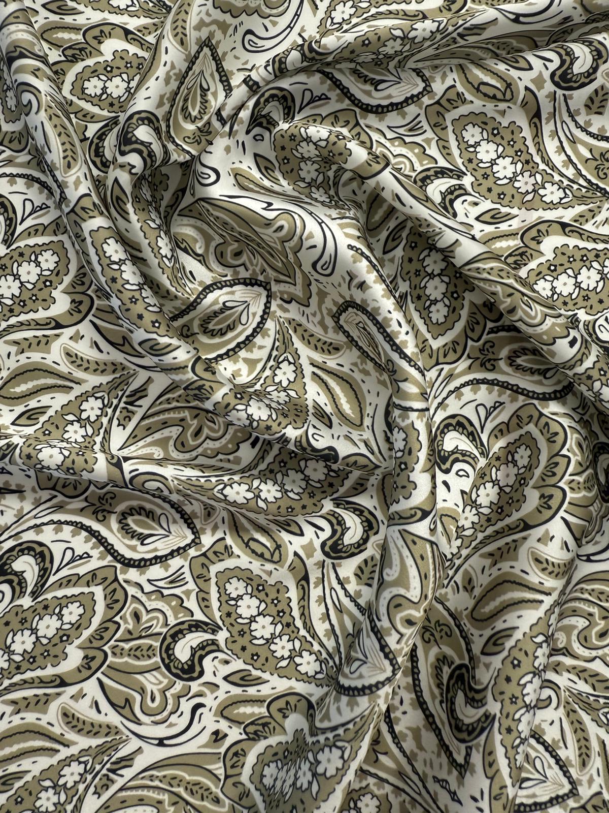 Beige & Cream Paisley Fabric by the Metre – Classic Style